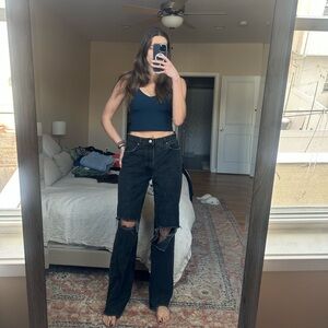 Zara Black Wide Leg Jeans